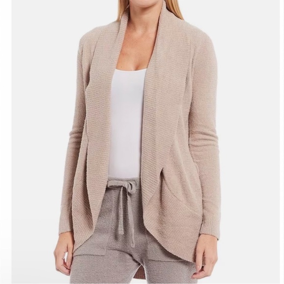 Barefoot Dreams cozychic lite cardigan taupe size small S - Picture 1 of 7